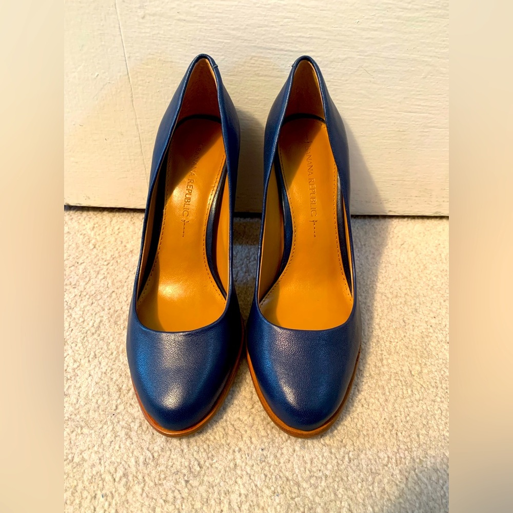 Navy blue block heels (Banana Republic)